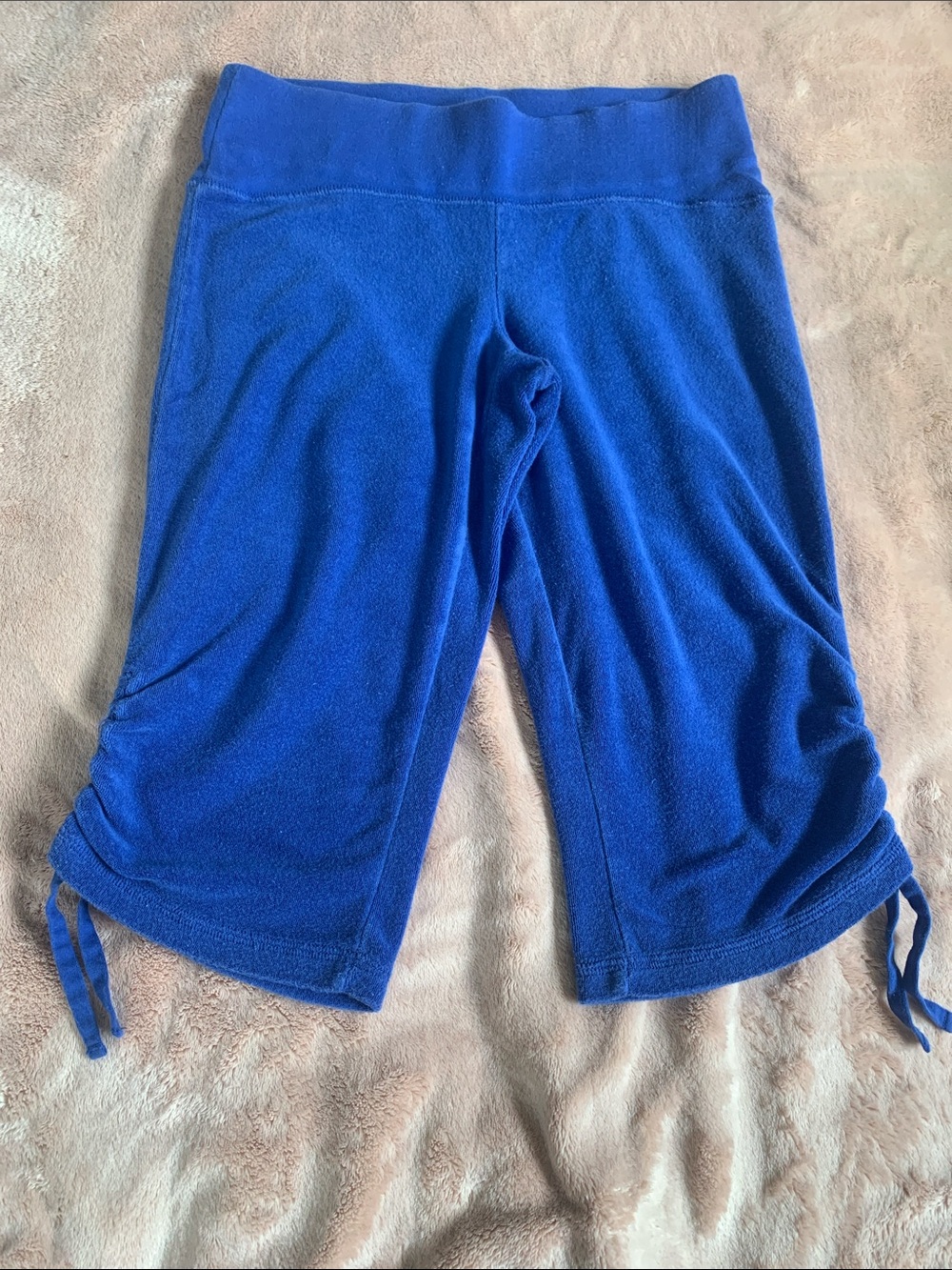 Aritzia TNA Towel Terry Cropped Sweatpants Royal Cobalt Blue
